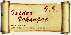 Isidor Vakanjac vizit kartica